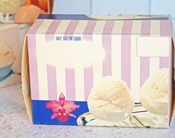 Vintage 1960s NOS Crescent Dairy Vanilla Ice Cream Container