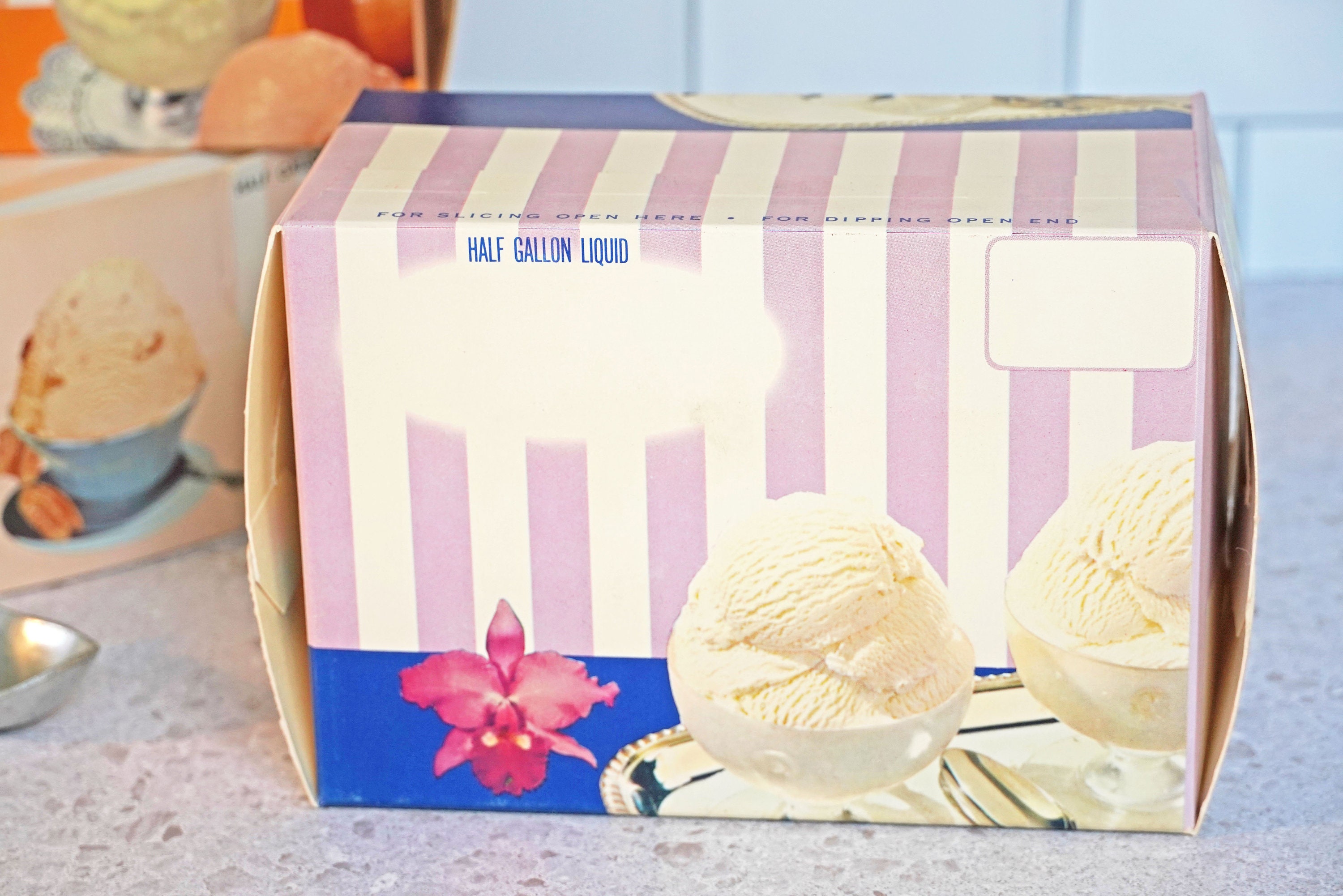 Vintage 1960s NOS Crescent Dairy Vanilla Ice Cream Container