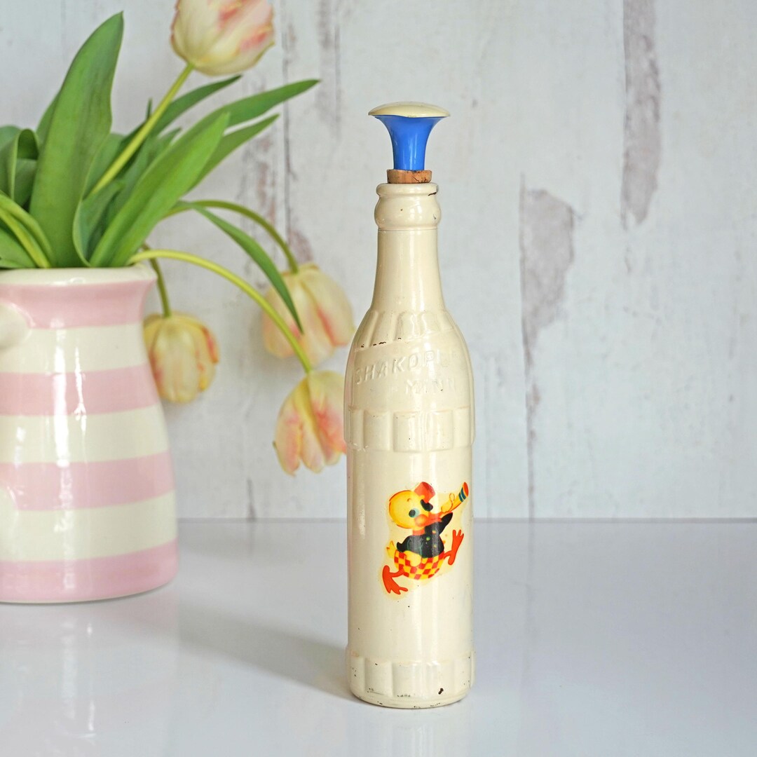 Vintage Mid Century Laundry Sprinkler Bottle, Kitsch Ducky Decal on ...