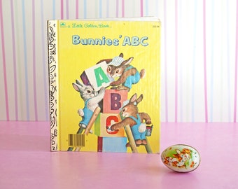 Vintage 1985 Little Golden Book Bunnies' ABC, Orig Published 1954,  Illustrated by Garth Williams, Children's Books, Spring, Easter Decor