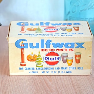 Vintage Gulfwax Paraffin With Box Retro Kitchenalia Kitschy 
