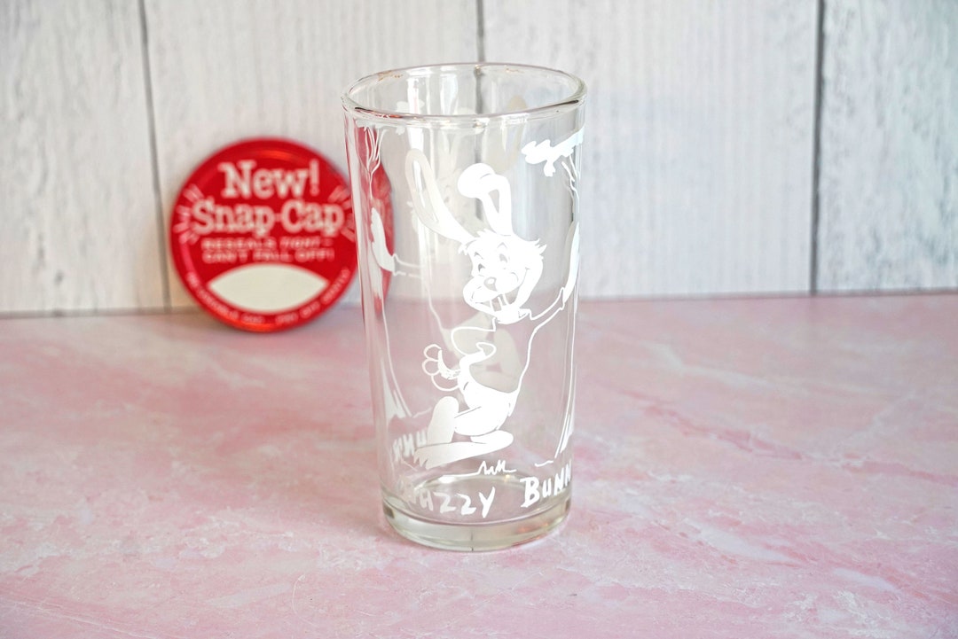 Vintage 1950s Blue Plate Peanut Butter Buzzy Bunny Glass Etsy Canada