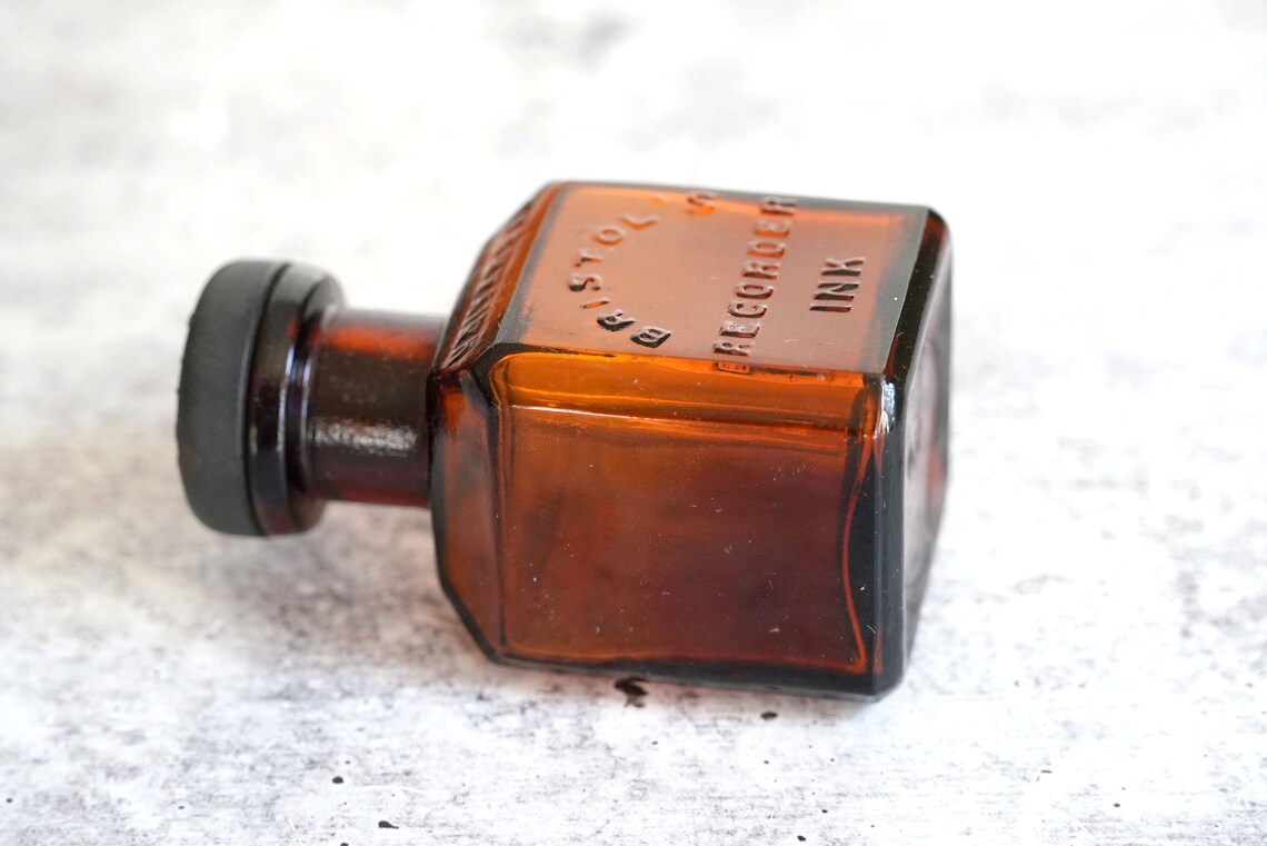 Recorder Ink Antique Amber Glass Bristol's Universal Recorder Ink - Etsy