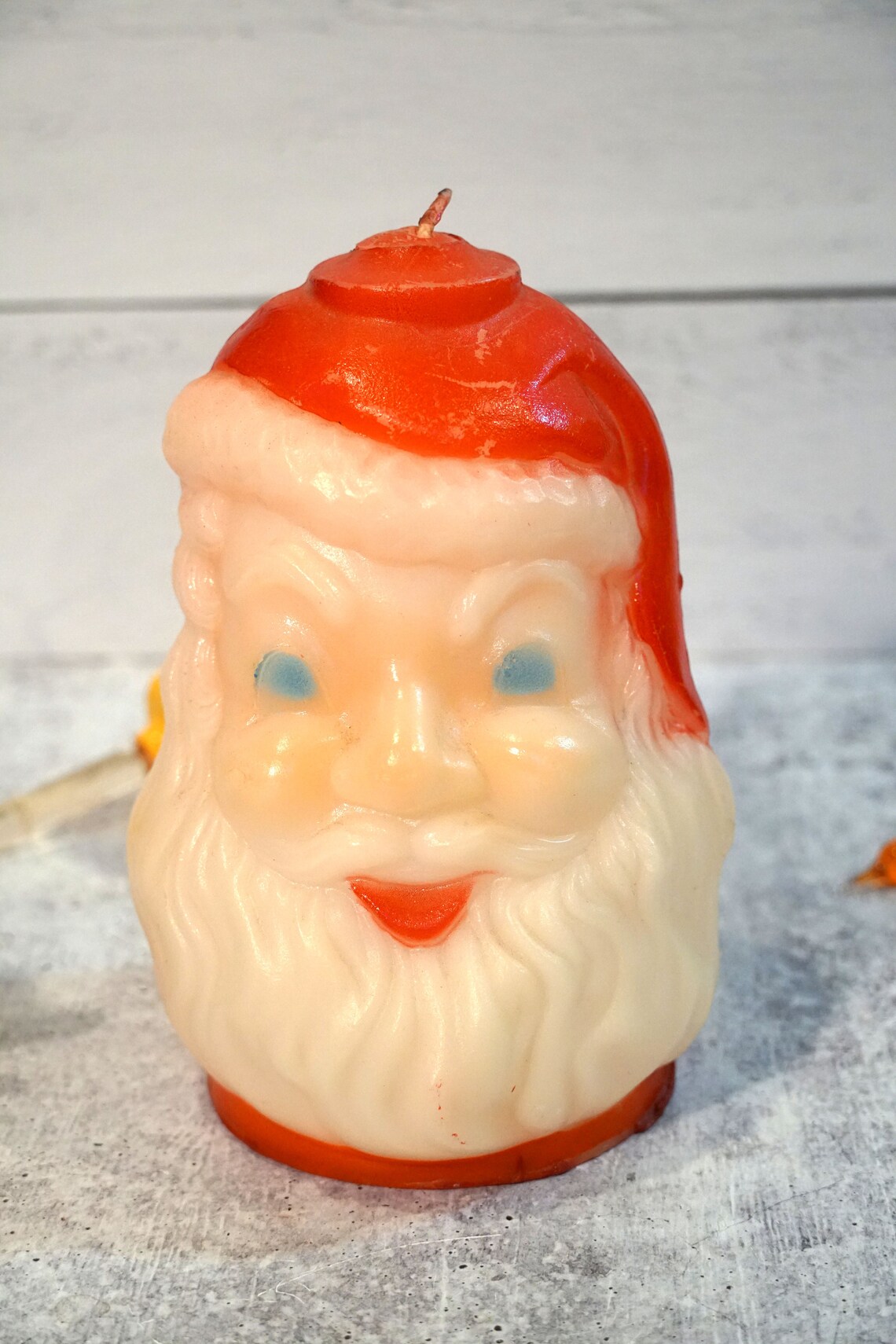 Vintage MCM Gurley Large Santa Head Candle 6 1/2 Etsy