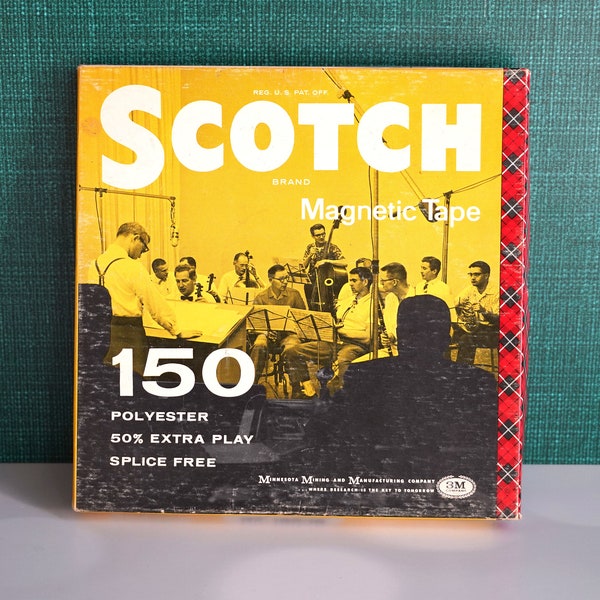 Vintage 1960s 3M Scotch Brand No 150 Polyester Magnetic Tape, Original Box, Used, 1800 Feet, Dixieland, Duke Ellington, Carnegie Hall