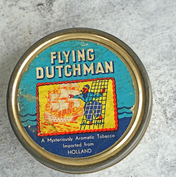 Vintage Flying Dutchman Pipe Tobacco Tin, Holland, Blue & Yellow Sailor on  Lookout Design, 2 Oz., Hollco, Retro Collectible Tin, Spring