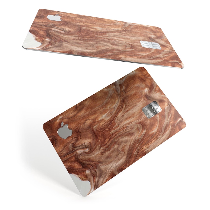 Modern Marble Copper Metallic Mix V7 Premium Protective Decal Skin-Kit for the Apple Credit Card
