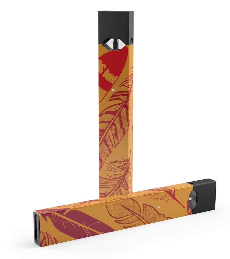 Premium Skin Wrap Decal for the PAX JUUL Orange and Red Vector Feathers Protective Sticker Accessory Device Not Included