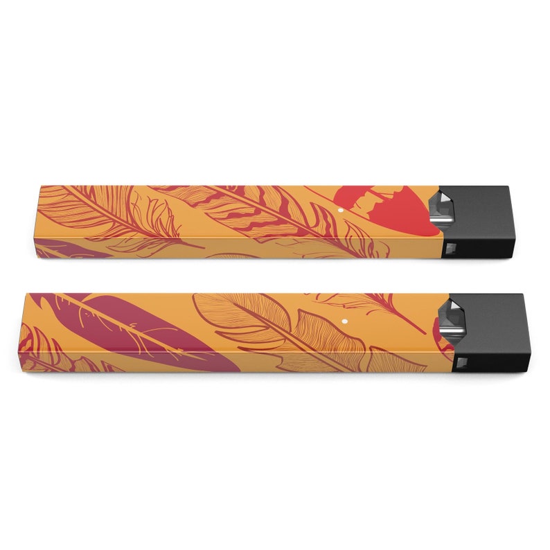Premium Skin Wrap Decal for the PAX JUUL Orange and Red Vector Feathers Protective Sticker Accessory Device Not Included