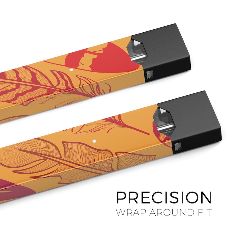 Premium Skin Wrap Decal for the PAX JUUL Orange and Red Vector Feathers Protective Sticker Accessory Device Not Included
