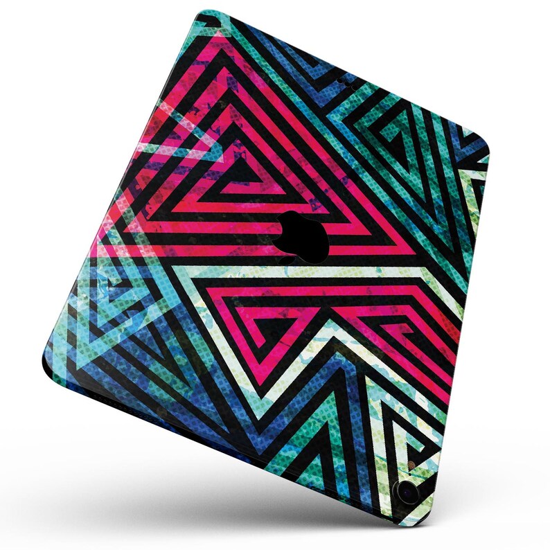 All Models Available Grungy Neon Zig Zag Shapes 10.5 Full Body Skin Decal for the Apple iPad Pro 12.9 Air or Mini 9.7 11