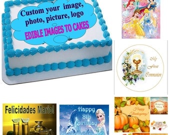 EDIBLE CAKE TOPPER photo image custom/personalized any image (english/spanish)