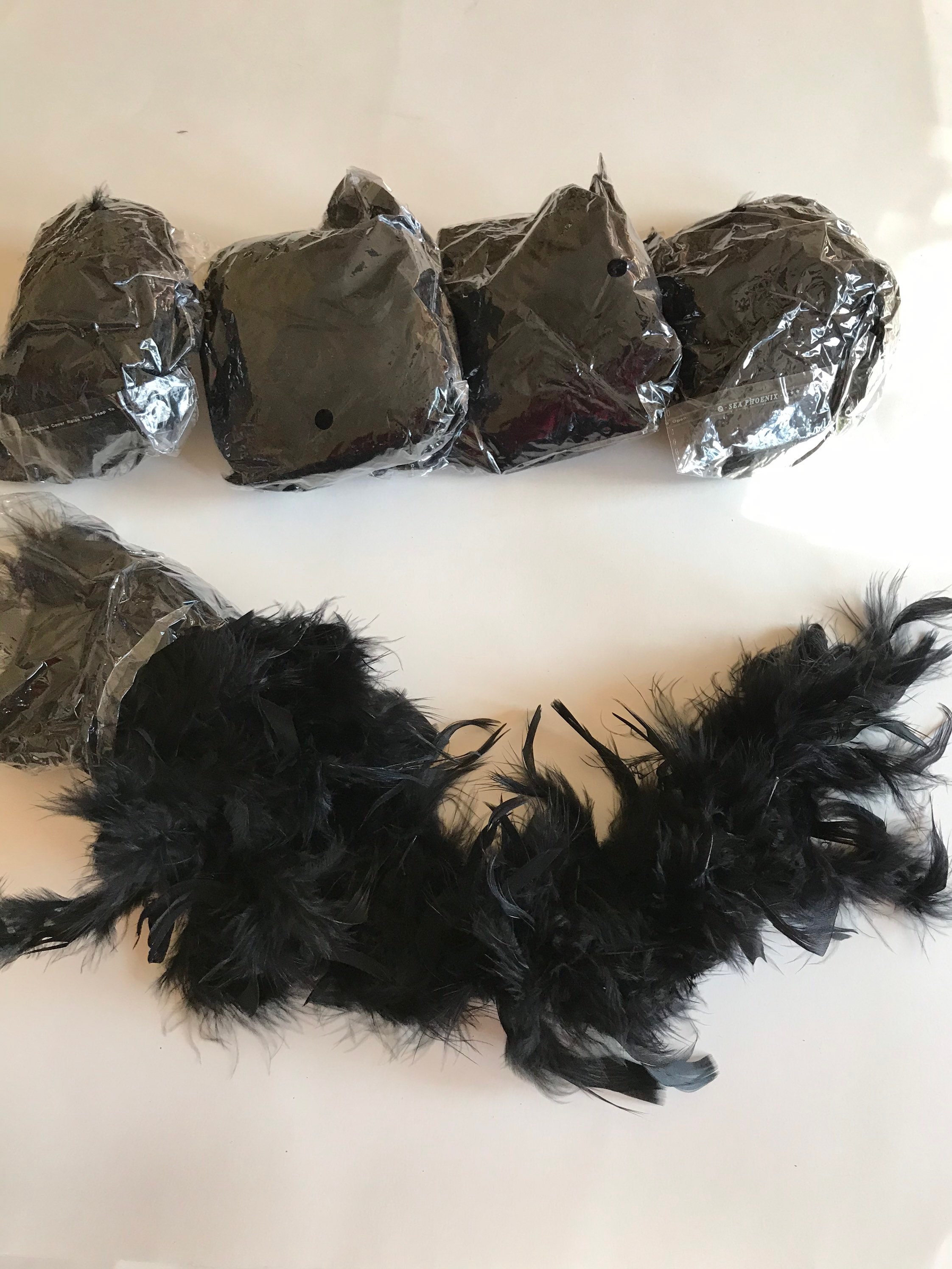 Black Feather Boas Etsy