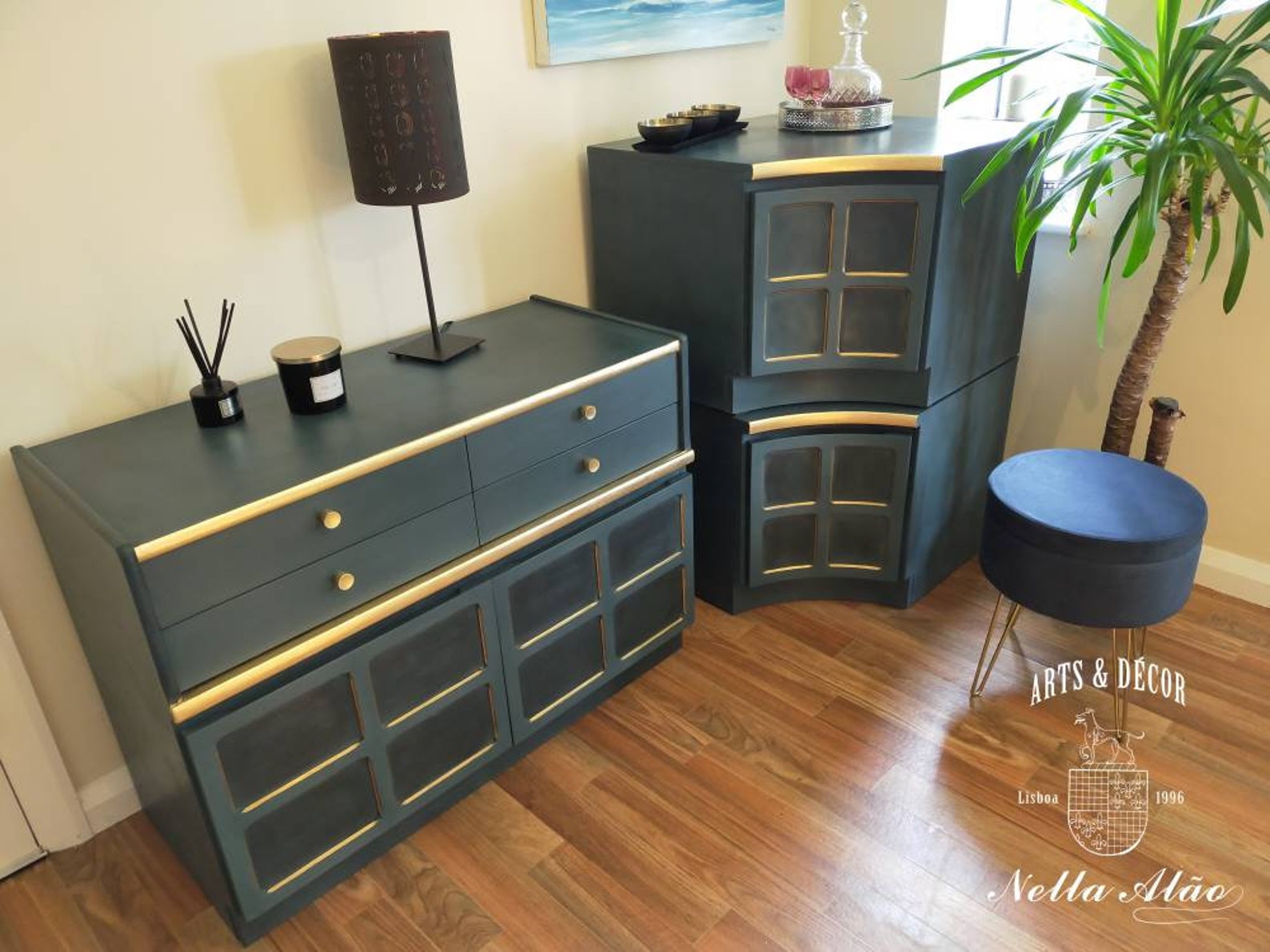 3 pcs Beautiful Nathan furniture restyled upcycled hand Etsy