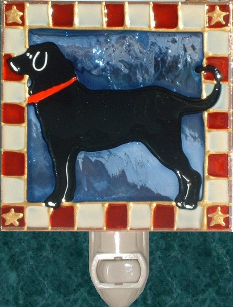 Stain Glass Black Lab Labrador Retriever Night Light Plug in Etsy