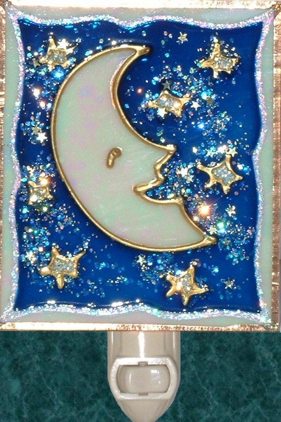 Personalized Moon Stars Night Light Plug in Wall. Crescent Etsy