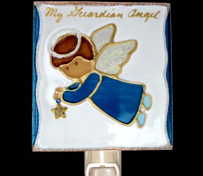 Pink Personalized Angel Night Light Plug in Wall. Girl or Boy Etsy UK