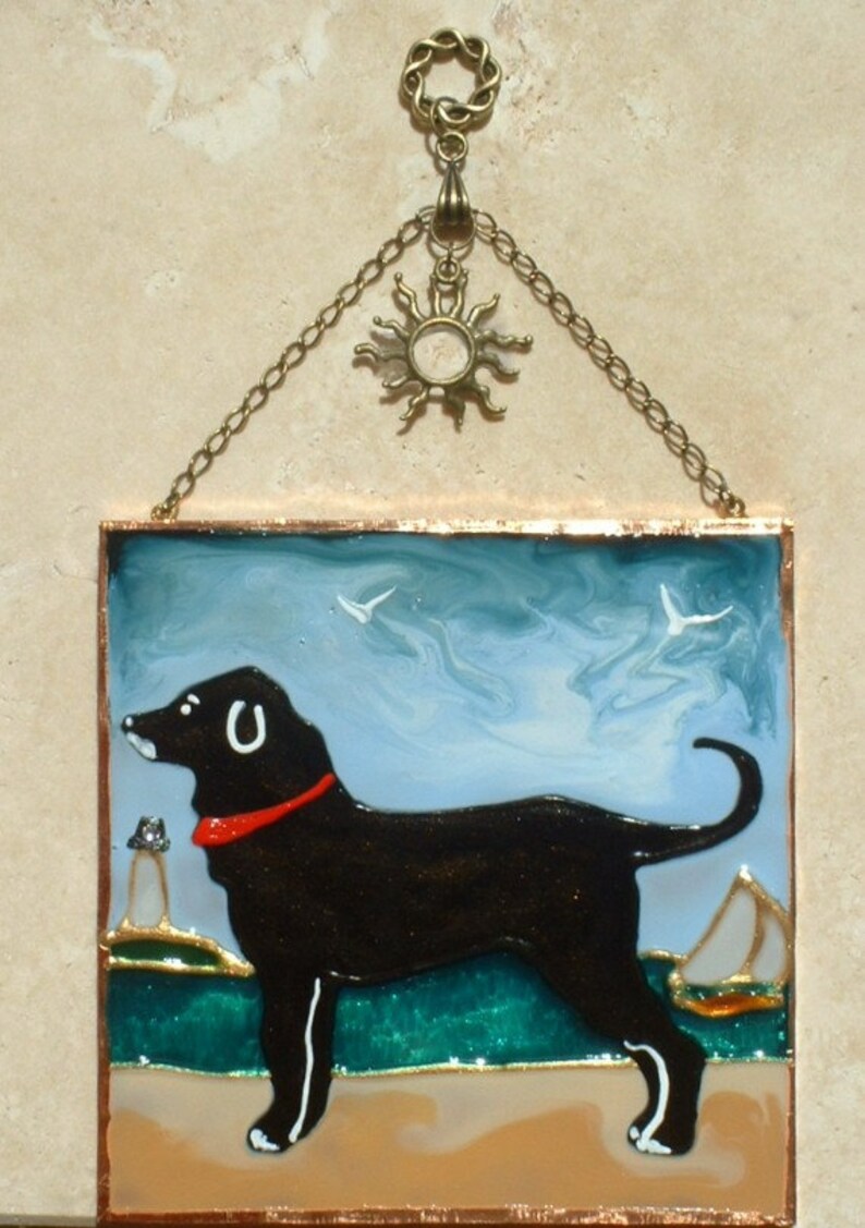 Stain Glass Black Lab Labrador Retriever Night Light Plug in Etsy