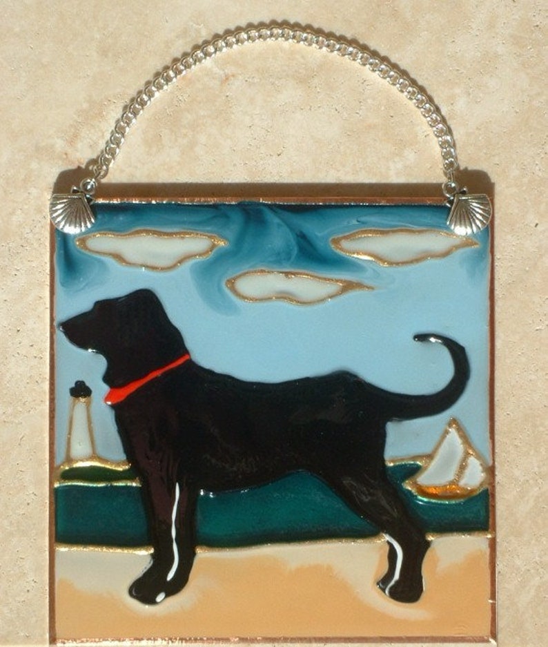 Stain Glass Black Lab Labrador Retriever Night Light Plug in Etsy