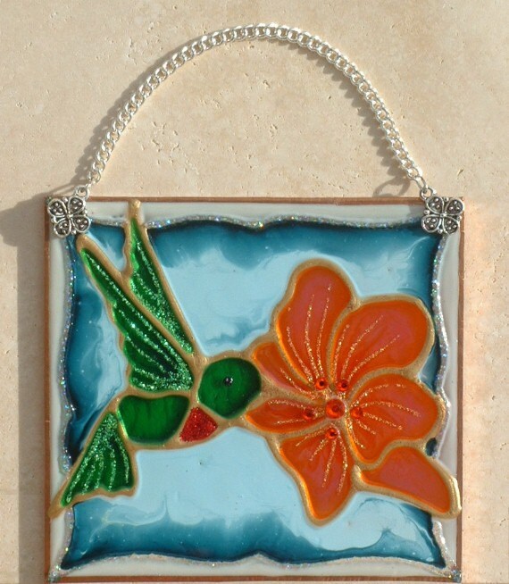 Stained Glass Hummingbird Night Light Plug in Wall. Etsy