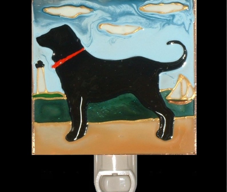 Stain Glass Black Lab Labrador Retriever Night Light Plug in Etsy