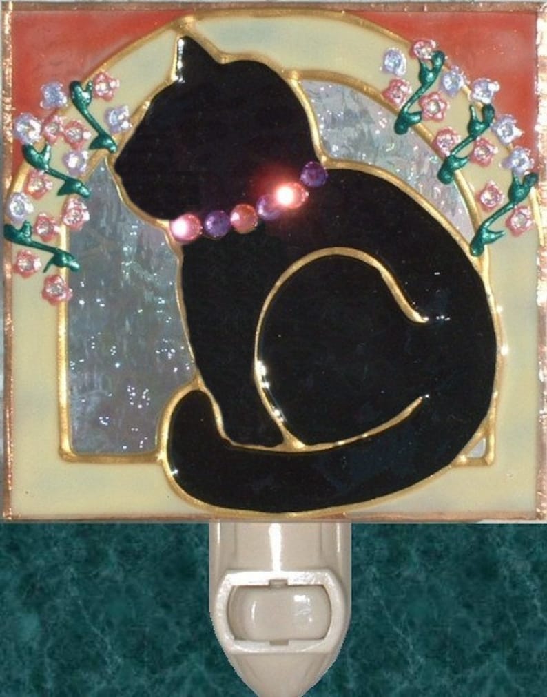 Stained Glass Night Light Plug in Wall Unique Decorative Etsy