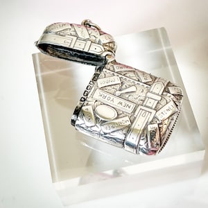One of a kind whimsical antique Victorian Sterling Silver Traveller&#39;s Portmanteau Vesta Case by Hilliard and Thomason - Highly Collectible!