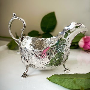Antique Victorian (1893) Stirling Silver Creamer by James Dixon and Sons England