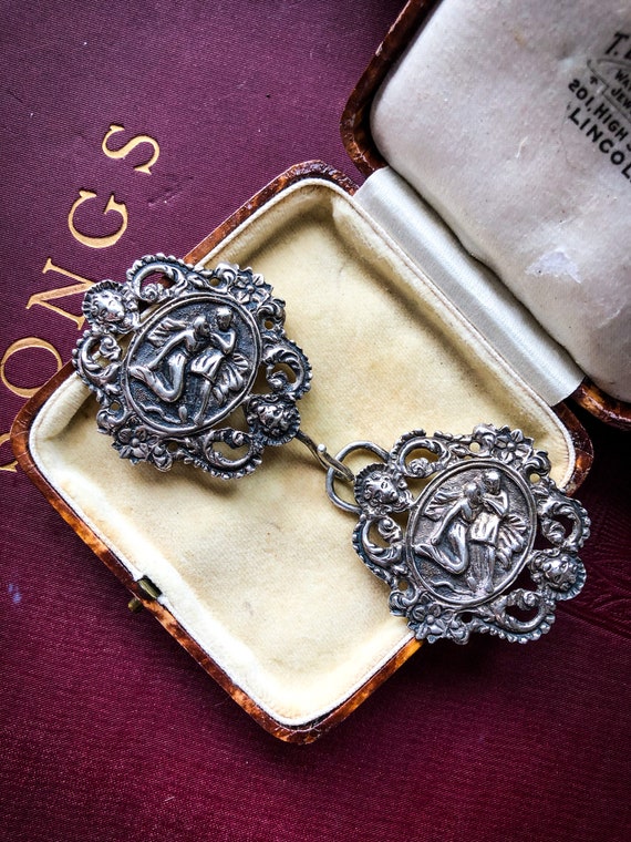 Rare Magnificent Regency Period Silver Cloak Clasp Opera Cape Clasp 1326 Marked Antique Etsy