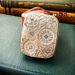 Seltene Antike sovereign Geldbörse J W Benson Ltd späten viktorianischen frühen Edwardian Uhrmacher an die Königin Chatelain Silber