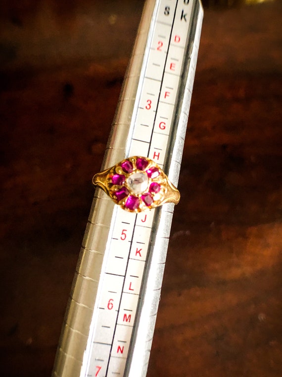 Rare 1795 Georgian Antique Rose Cut Diamond and R… - image 9