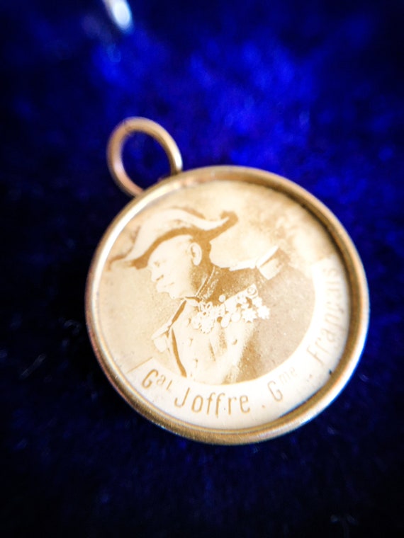 Antique WWI French Double Locket Medal Souvenir P… - image 1