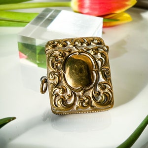 Antique English Brass Vesta Case