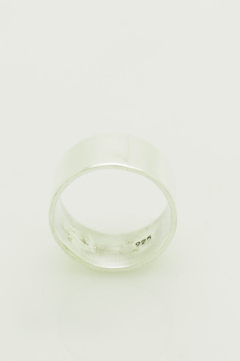 Vintage Solid Sterling Silver925 10mm Wide Wedding Band Ring 7; # 6786