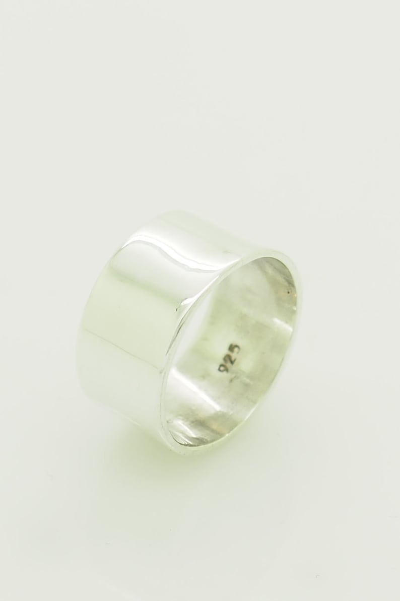 Vintage Solid Sterling Silver925 10mm Wide Wedding Band Ring 7; # 6786