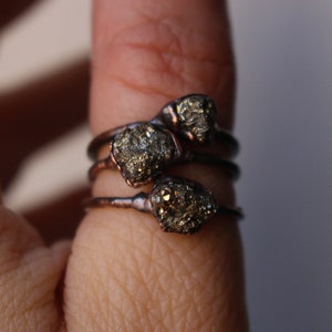 Electroformed Pyrite Crystal Ring