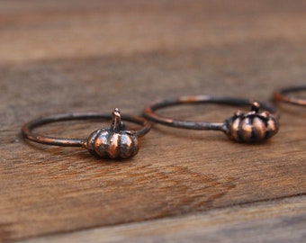 Dainty Pumpkin Ring, Autumn Jewelry, Fall Rings for Women