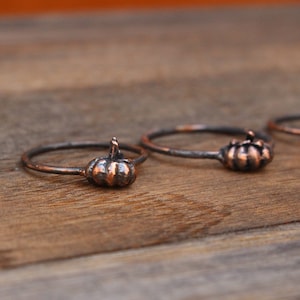Dainty Pumpkin Ring, Autumn Jewelry, Fall Rings for Women