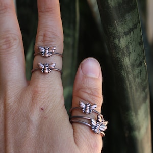 Tiny Bee Ring, Dainty Ring, Electroformed Jewelry, Hippie Boho Jewelry