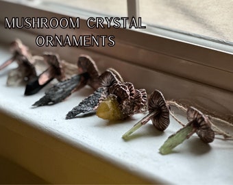 Mushroom Crystal Christmas Ornaments // Festive Fungi Collection