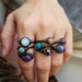 Hippie Jewelry, Hematite Rings, Wire Wrapped Crystal Rings