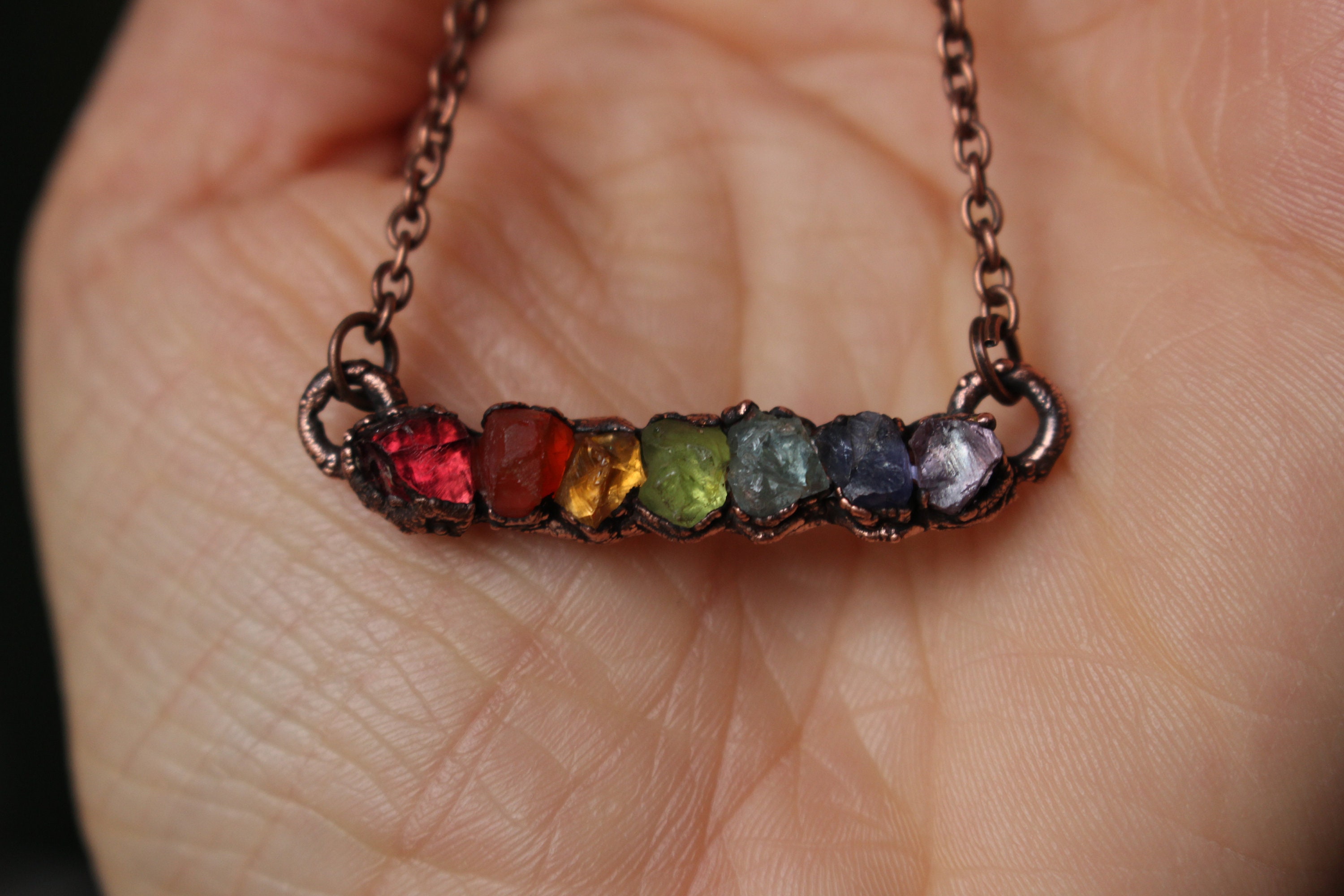 Chakra Rock Cairn Energy Necklace, Chakra Necklace Jewelry, Energy
