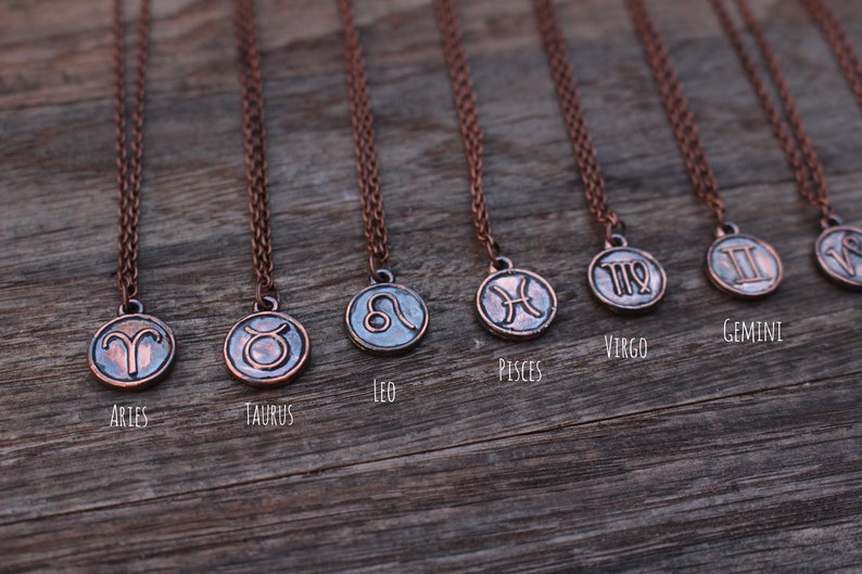 Zodiac Sign Necklace, Horoscope Jewelry, Capricorn Necklace, Pisces Necklace, Aquarius Pendant image 1