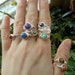 Silver Crystal Ring, Wire Wrapped Rings, Hippie Boho Jewelry