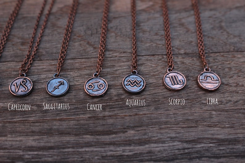 Zodiac Sign Necklace, Horoscope Jewelry, Capricorn Necklace, Pisces Necklace, Aquarius Pendant image 2