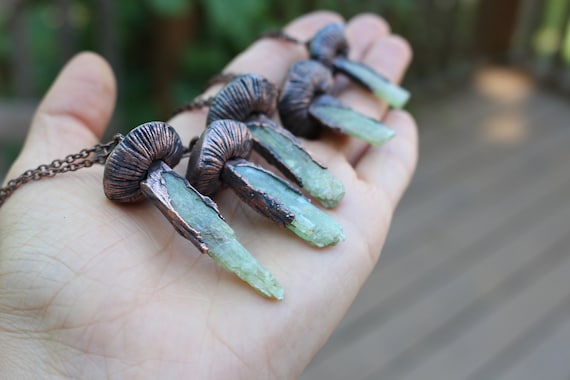 Green 2024 mushroom necklace
