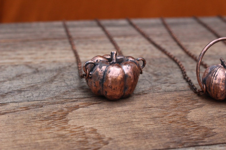 Fall Pumpkin Necklace, Autumn Jewelry image 2