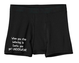 christmas boxers novelty underwear novelty boxers belive in | Etsy