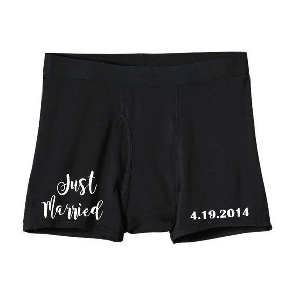 Just Married Boxers Groom Gift Honeymoon Underwear | Etsy