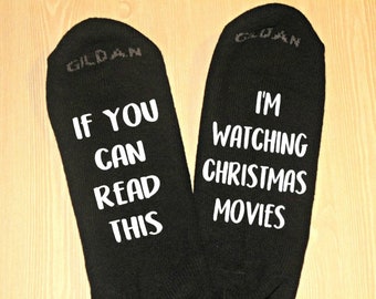 Christmas Movie Socks, Christmas Socks, Movie Socks, Stocking Stuffer for Her, Christmas Gift for Mom